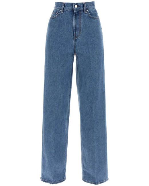 Totême  Blue Organic Cotton Wide Leg Jeans