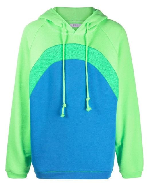 ERL Green Rainbow Cotton Hoodie for men