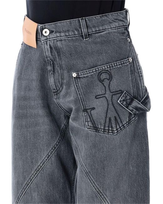 J.W. Anderson Blue Twisted Workwear Denim Pant
