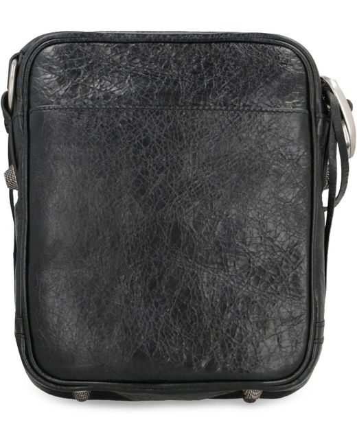 Balenciaga Black Le Cagole Leather Crossbody Bag for men