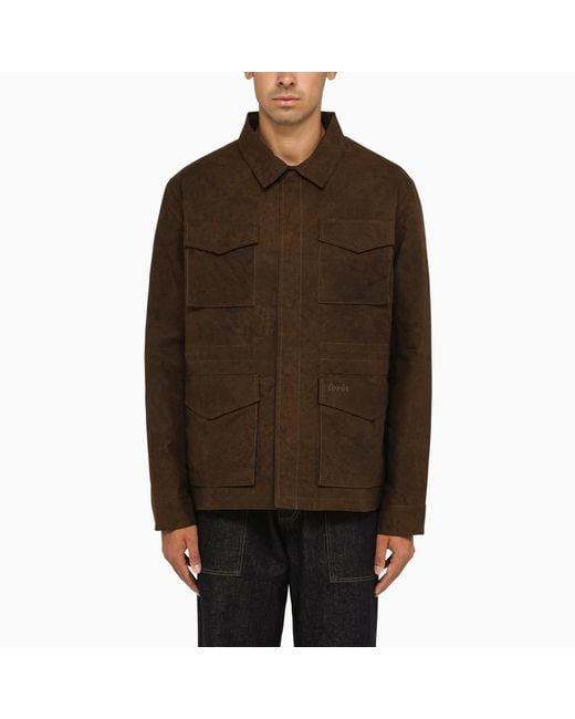 Forét Brown Overshirt With Stained Effect for men