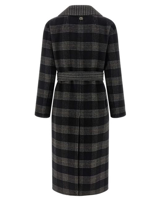 Twinset Black Reversible Coat With Double Cloth