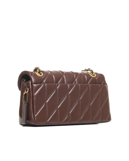 COACH Brown Quilted Lambskin Shoulder Bag