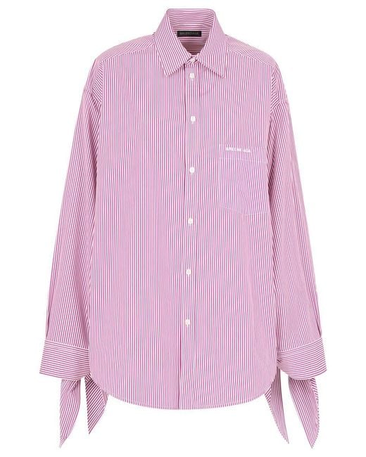 Balenciaga Pink Knotted Cuff Blouse