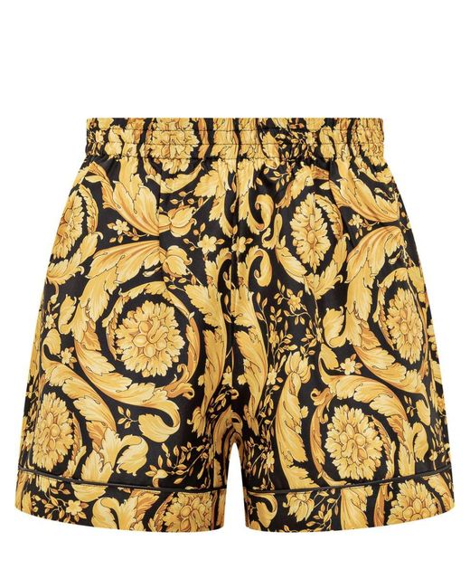 Versace Yellow Baroque Pajama Shorts