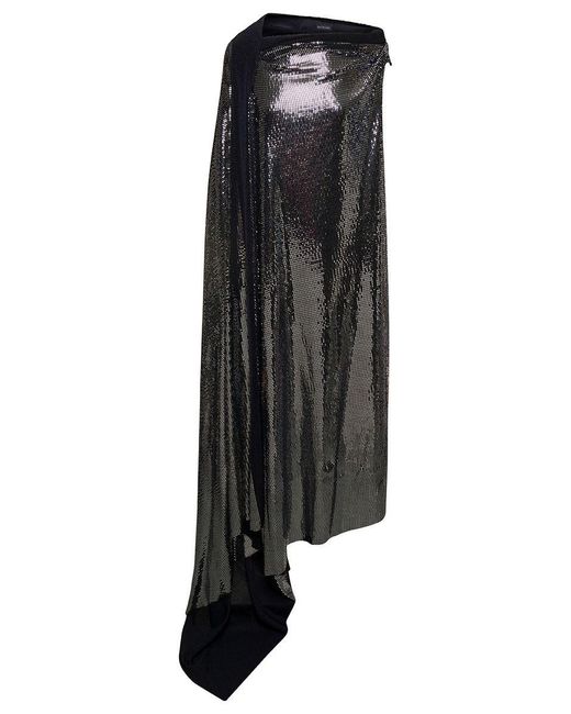 Balenciaga Black Metallic Effect Midi Dress