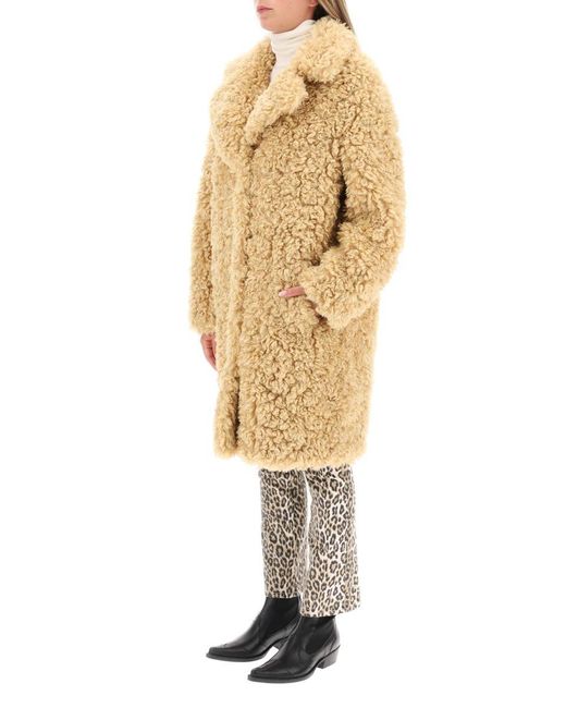 Stand Studio Natural 'camille' Faux Fur Cocoon Coat