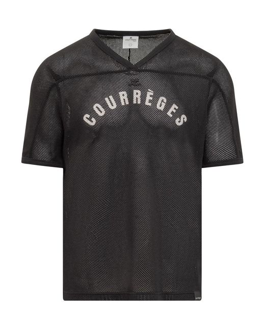 Courreges Black Courreges T-shirt Mesh Baseball for men