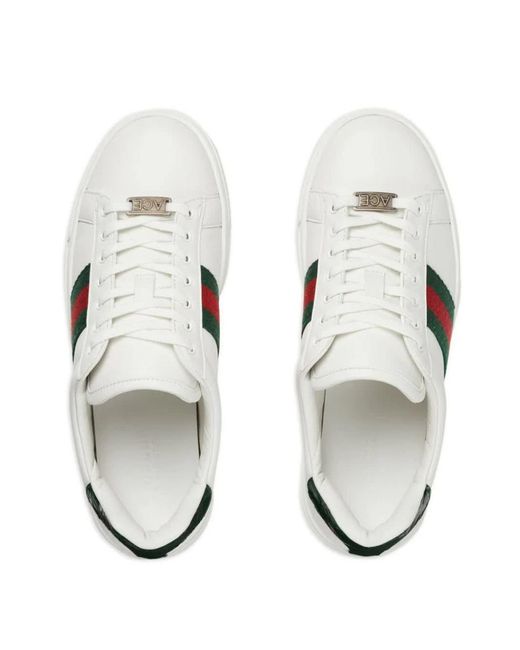 Gucci White gg-embossed Leather Flatform Trainers for men