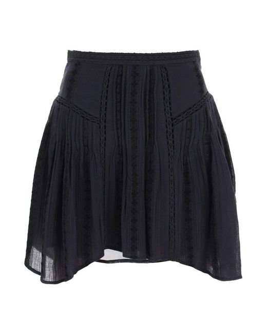Isabel Marant Blue Isabel Marant Etoile Jorena Mini Skirt With Lace Inserts
