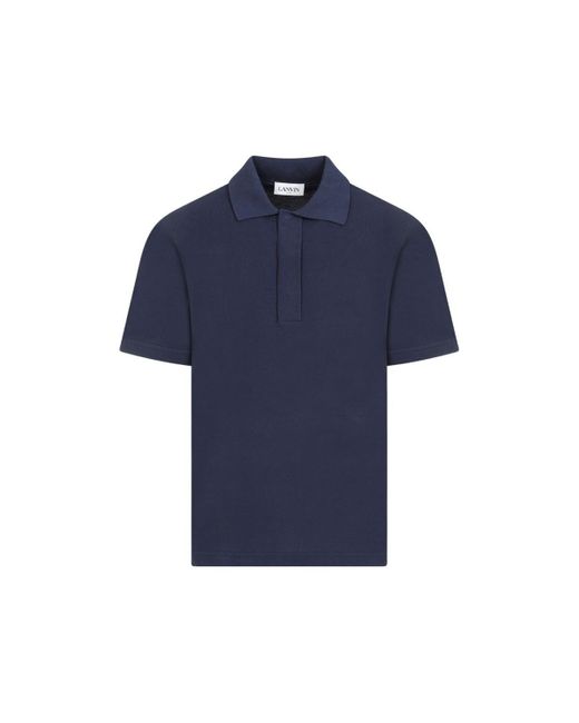 Lanvin Blue Short-Sleeved Polo Shirt for men