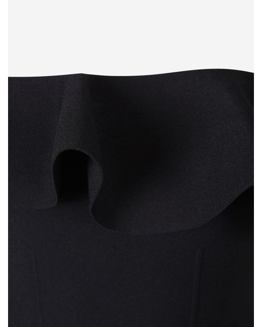 Alexander McQueen Black Ruffle Bustier Dress