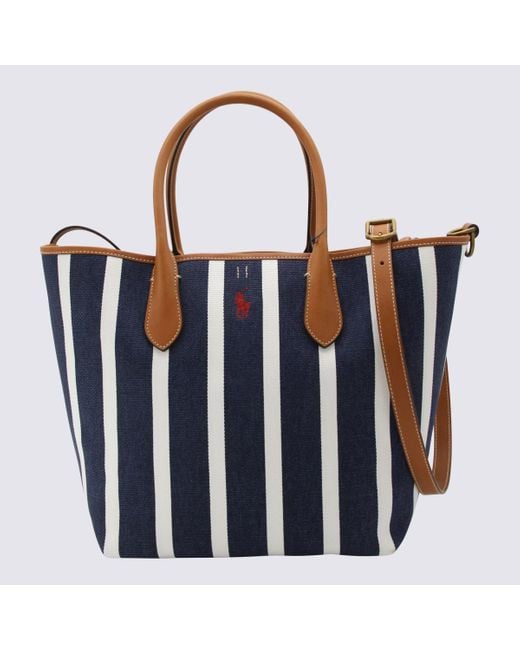 Polo Ralph Lauren Blue And Cotton Tote Bag for men
