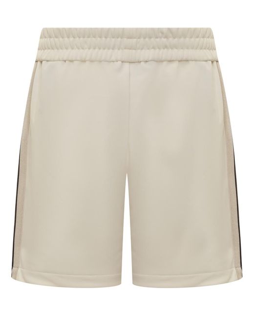 Palm Angels Natural Shorts With Monogram Pa for men