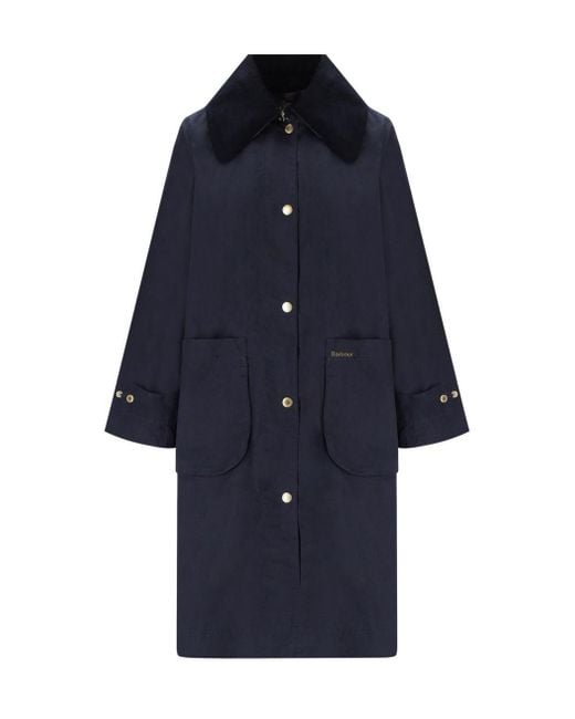 Barbour Blue Paxton Showerproof Long Jacket