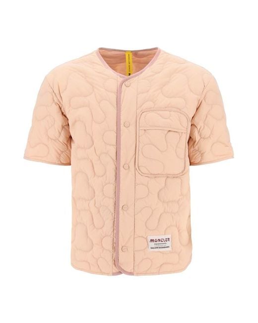 Moncler Genius Pink Moncler X Salehe Bembury Short-sleeved Quilted Jacket for men