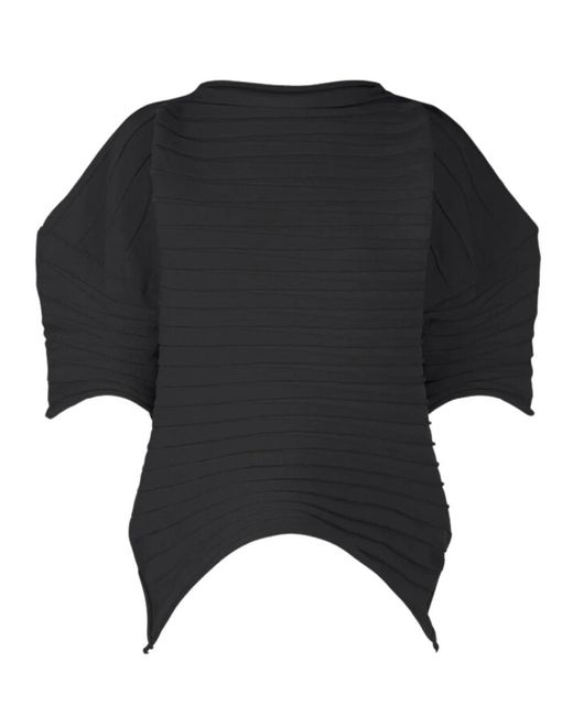 Pleats Please Issey Miyake Black Chili Knit Shirt