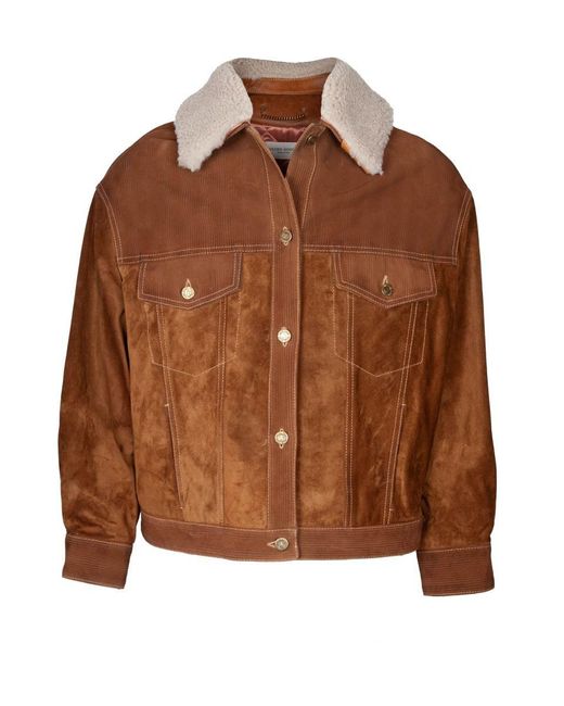 Golden Goose Deluxe Brand Brown Split Leather Jacket