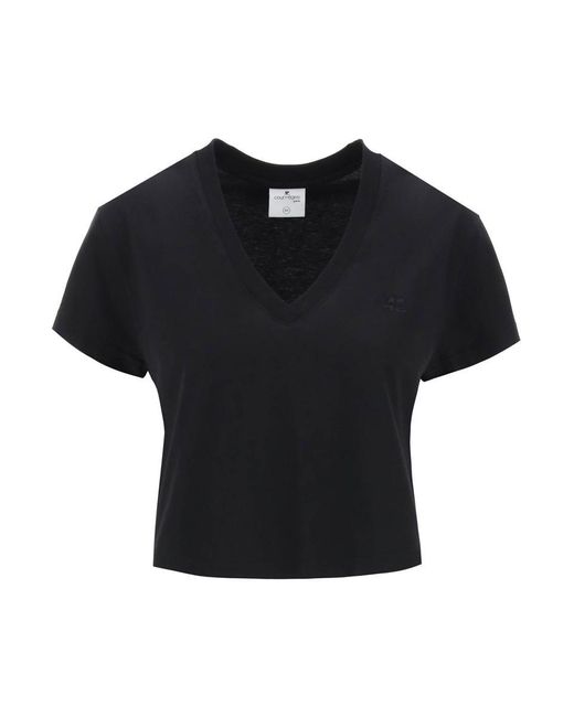 Courreges Black Twisted T-Shirt Mini Dress