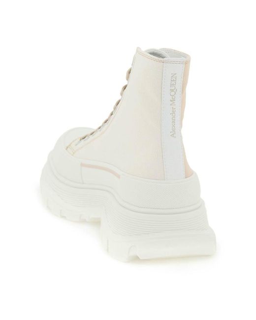 Alexander McQueen White 'tread Slick' Ankle Boots