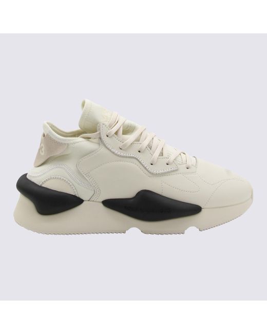Y-3 White Leather Kaiwa Sneakers
