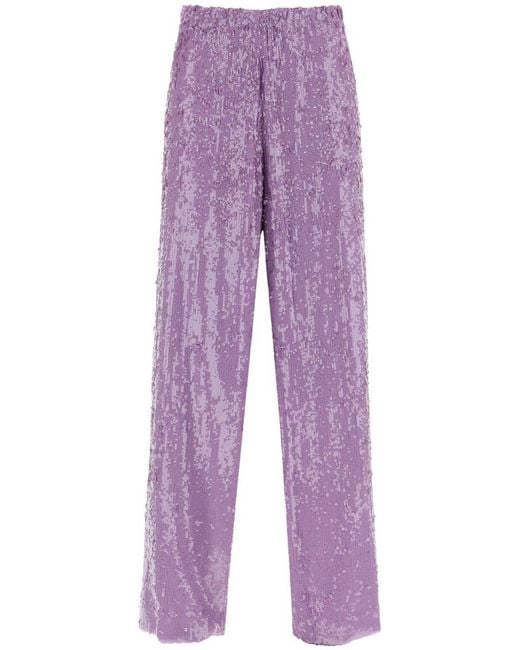 Dries Van Noten Purple Puvis Sequined Pants