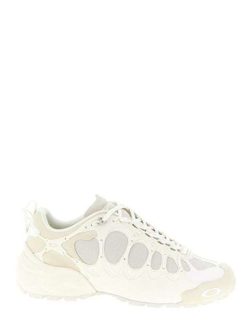 Junya Watanabe White Technical Fabric Sneakers With Cage-Like Overlay Design for men