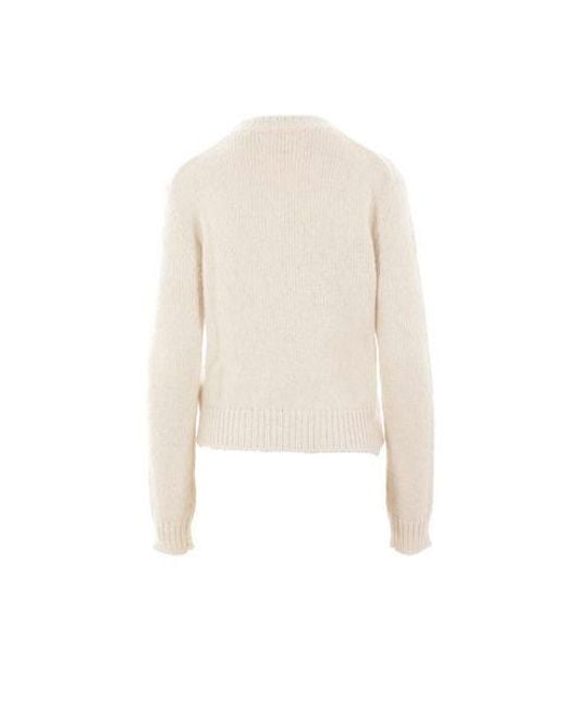 Jil Sander White Sweaters