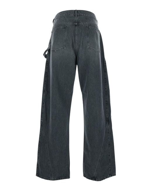 J.W. Anderson Gray Jeans With Logo Patch On The Front And Embroidered Logo On The Pocket for men