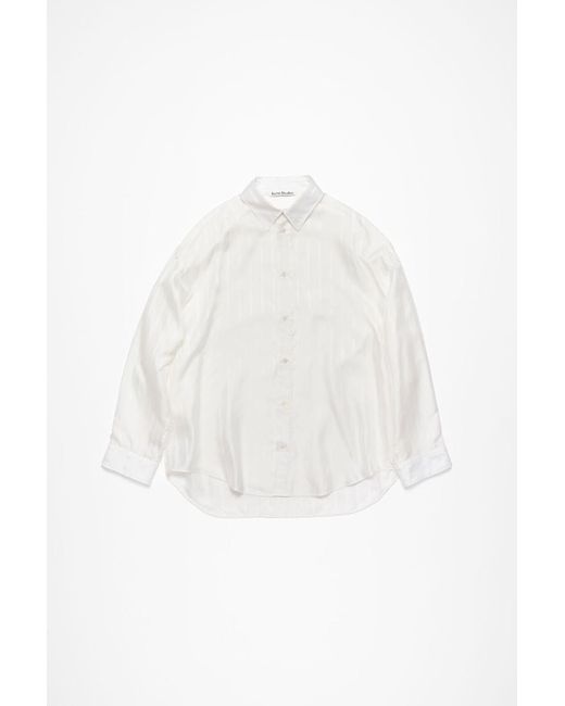 Acne White Camicia Con Bottoni for men