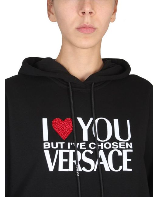 Versace Black Sweatshirt With I Love You Logo