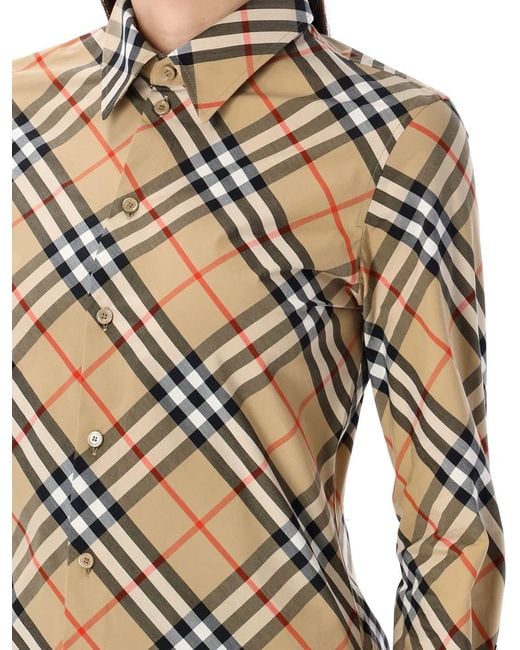 Burberry Natural Slim Fit Check Cotton Shirt For