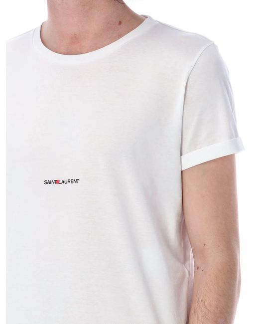 Saint Laurent Blue Logo Print T-shirt for men