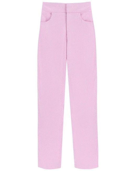 GIUSEPPE DI MORABITO Pink Wide-leg Pants With Crystals