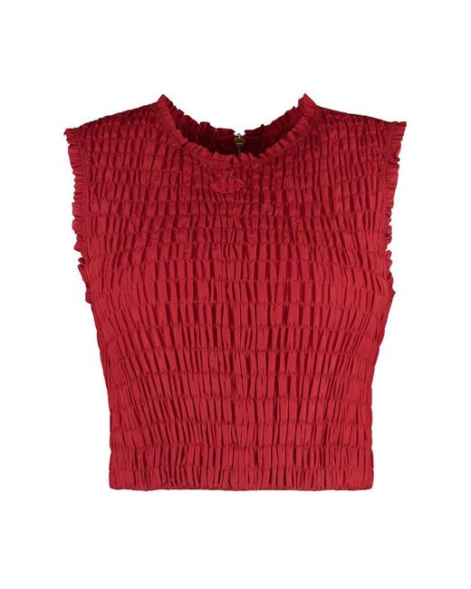 Patou Red Technical Fabric Crop Top
