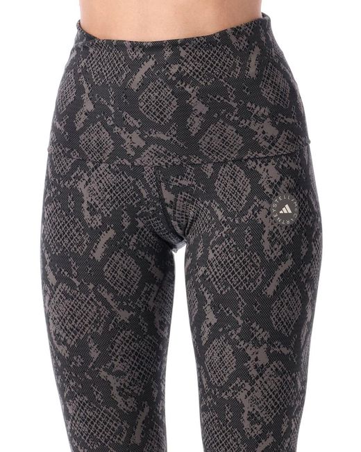 Adidas By Stella McCartney Blue Python Print Rolltop Leggings