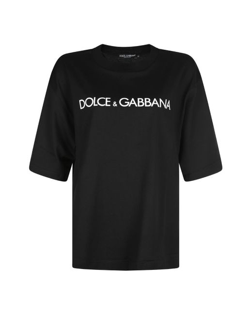 Dolce & Gabbana Black And Cotton T-Shirt