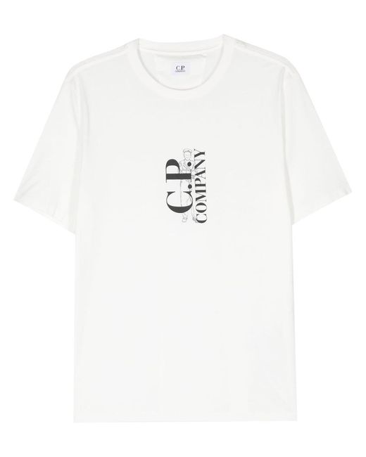 C P Company White 30/1 Jersey British Sailor T-Shirt for men