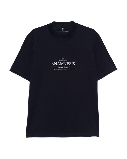 Brunello Cucinelli Printed Cotton T-Shirt in Blue for Men | Lyst Brunello Cucinelli Printed Cotton T-Shirt in Blue for Men | Lyst