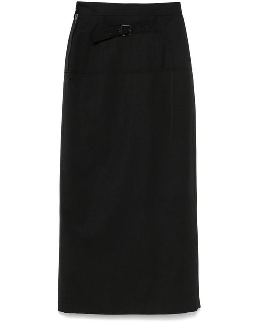 Lemaire Women's Black Slited Midi Skirt
