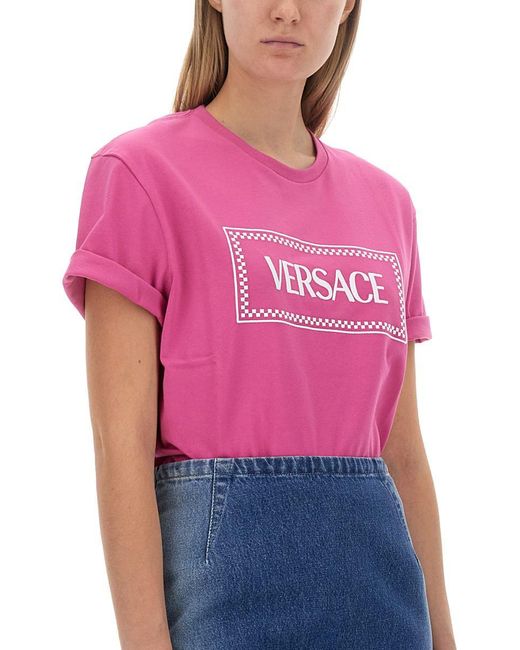 Versace Pink T-shirt With '90s Vintage Logo