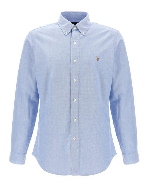 Polo Ralph Lauren Blue 'oxford' Shirt for men