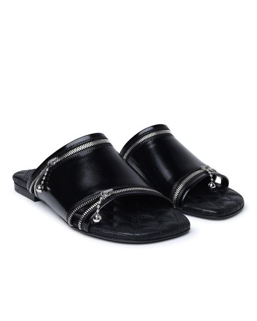 Burberry Black Leather Slippers