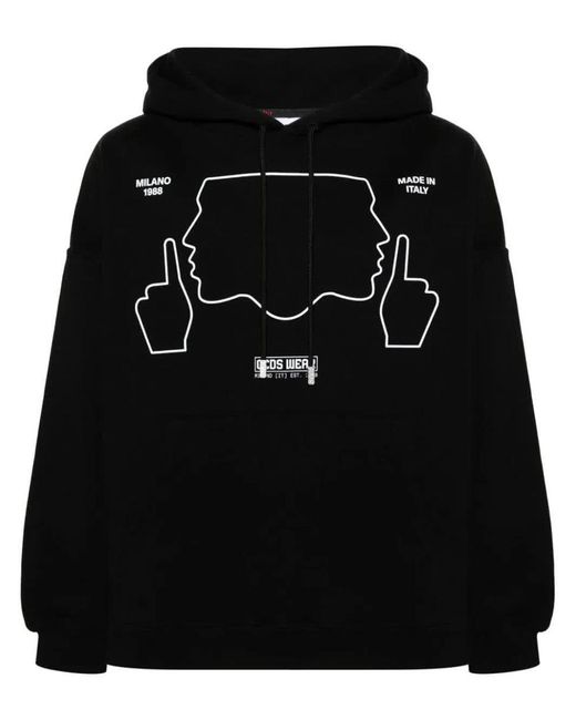 Gcds Black Do Not Talk To Me Hoodie for men