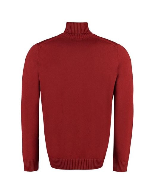 Drumohr Red Turtleneck Merino Wool Sweater for men