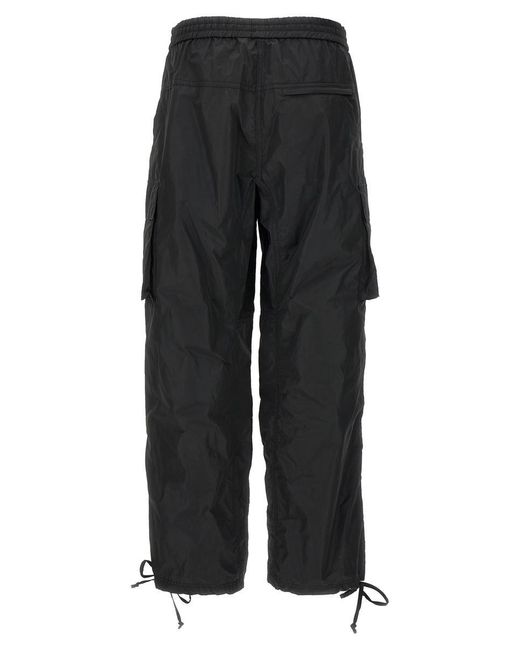 MSGM Black Nylon Cargo Pants