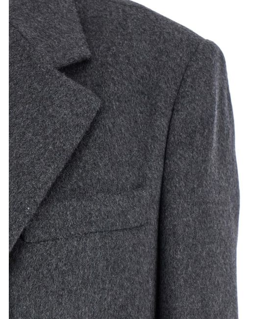 Rohe Gray Double-Breasted Jacket With Notched Revers