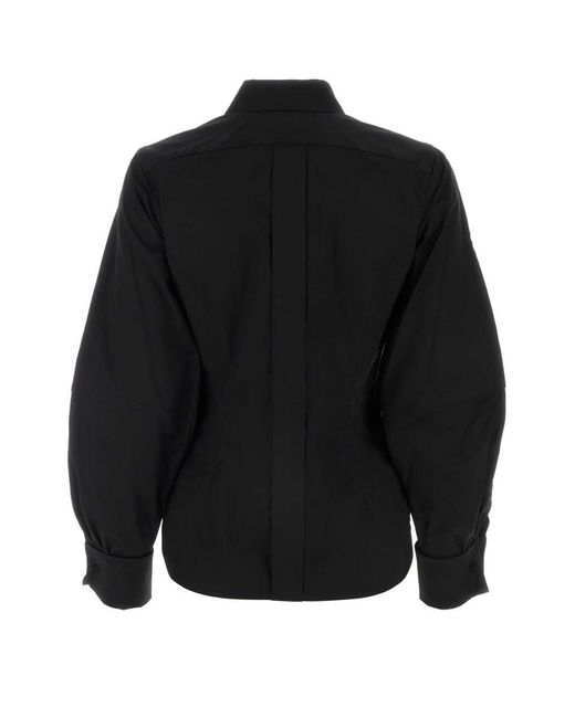 Max Mara Black Stretch Poplin Pagina Shirt