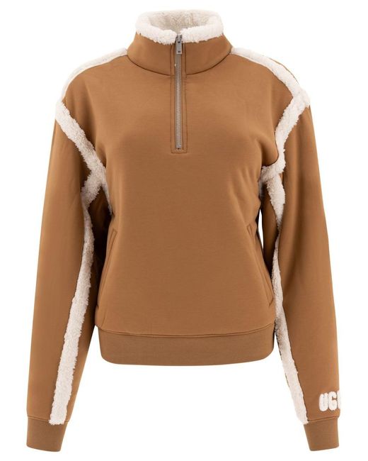 Ugg Brown "Lydi" Half-Zip Sweatshirt for men