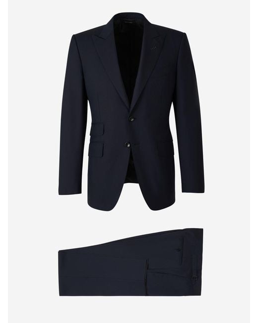 Tom Ford Blue Wool Suit for men